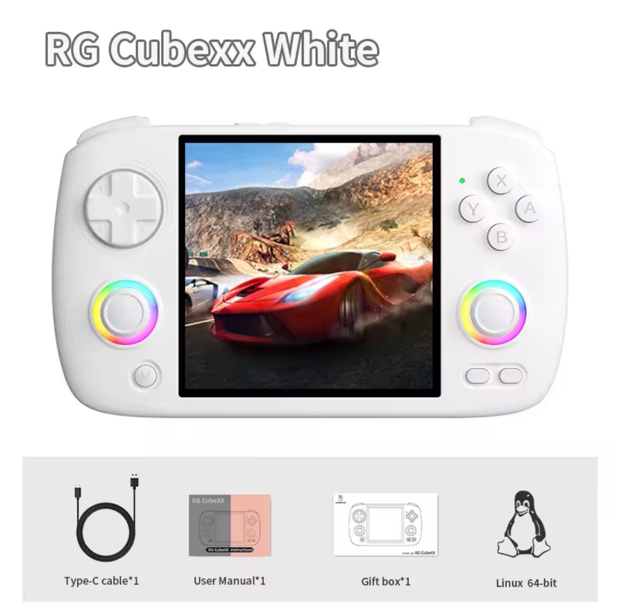 Anbernic RG CubeXX Handheld Retro Game Console 3.95" IPS 720*720 Screen Linux WIFI Bluetooth