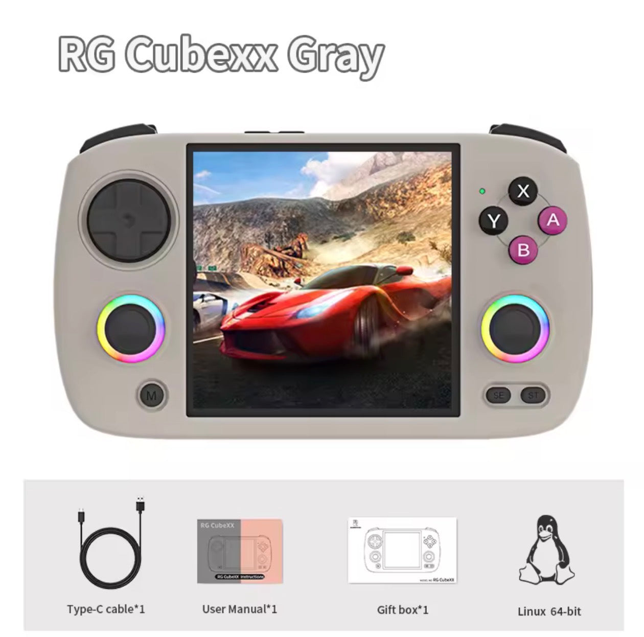 Anbernic RG CubeXX Handheld Retro Game Console 3.95" IPS 720*720 Screen Linux WIFI Bluetooth