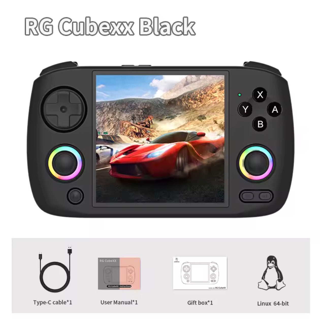 Anbernic RG CubeXX Handheld Retro Game Console 3.95" IPS 720*720 Screen Linux WIFI Bluetooth