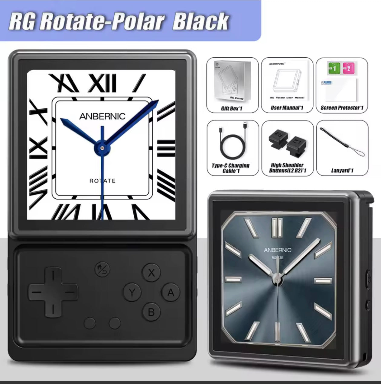ANBERNIC RG Rotate Android Handheld Game Console T618 Chipset Retro Gaming Emulator WiFi 3GB+32GB Portable Player